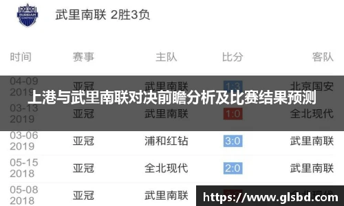 上港与武里南联对决前瞻分析及比赛结果预测